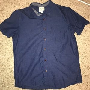 American Eagle Navy Blue button-up w/stripes